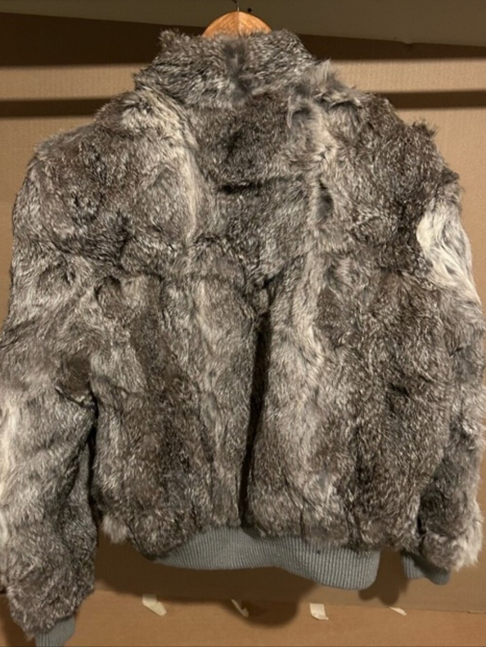 Grey Rabbit Fur Jacket - Picture 4 of 5
